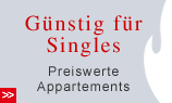 Günstig für Singles: Preiswerte Appartements